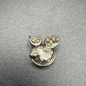 Vintage Moose Head Screwback Pin Sterling Silver Loyal Order of Moose Lodge